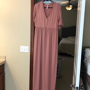 When and Ivory mauve maxi dress